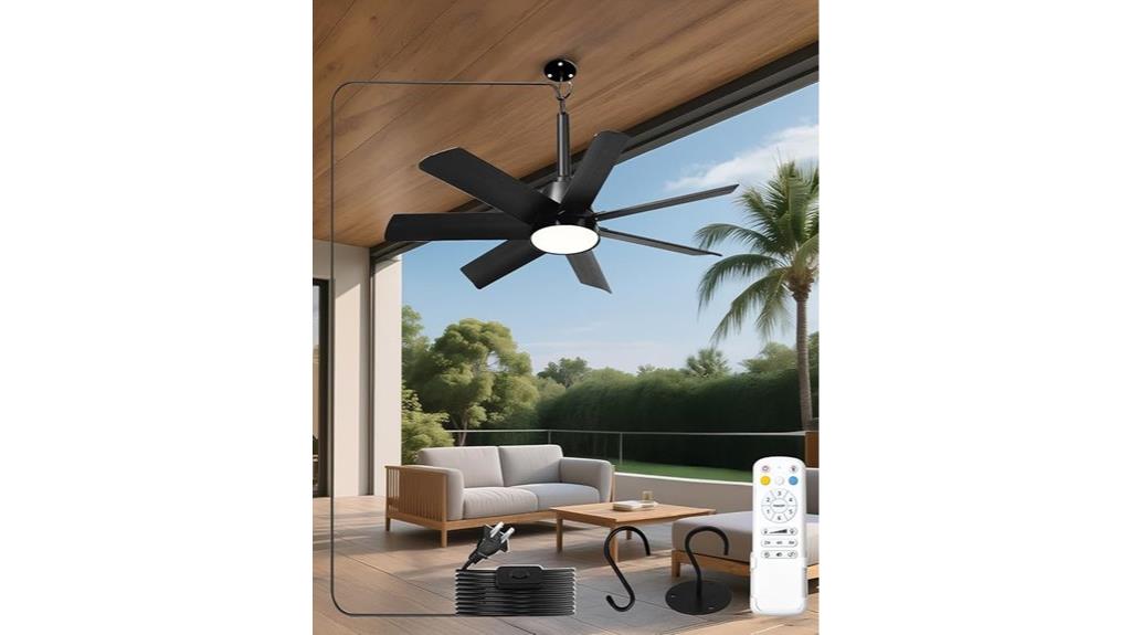 black outdoor fan remote