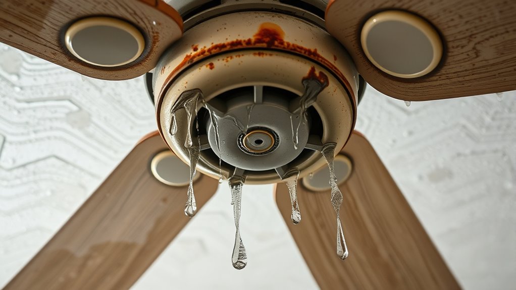 ceiling fan water damage