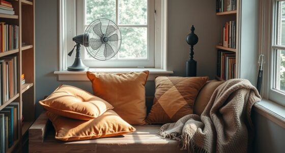 cozy fan reading corner