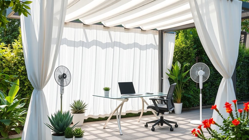 create comfortable outdoor workspace