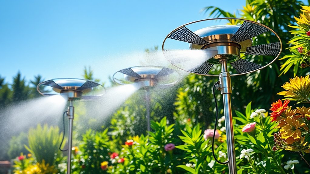 eco friendly solar misting fans
