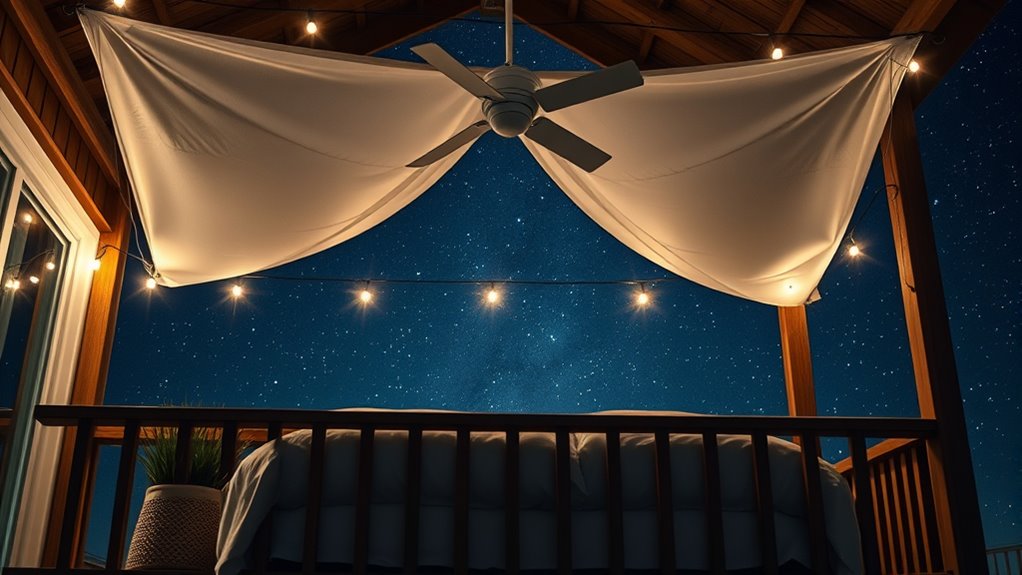 fan cooled outdoor sleeping porch