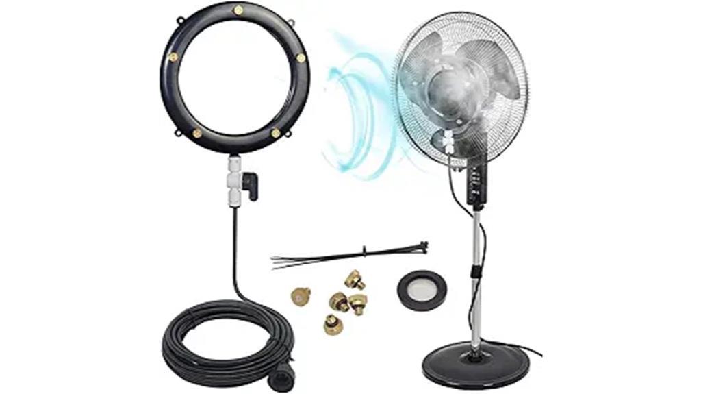 fan misting with brass nozzles