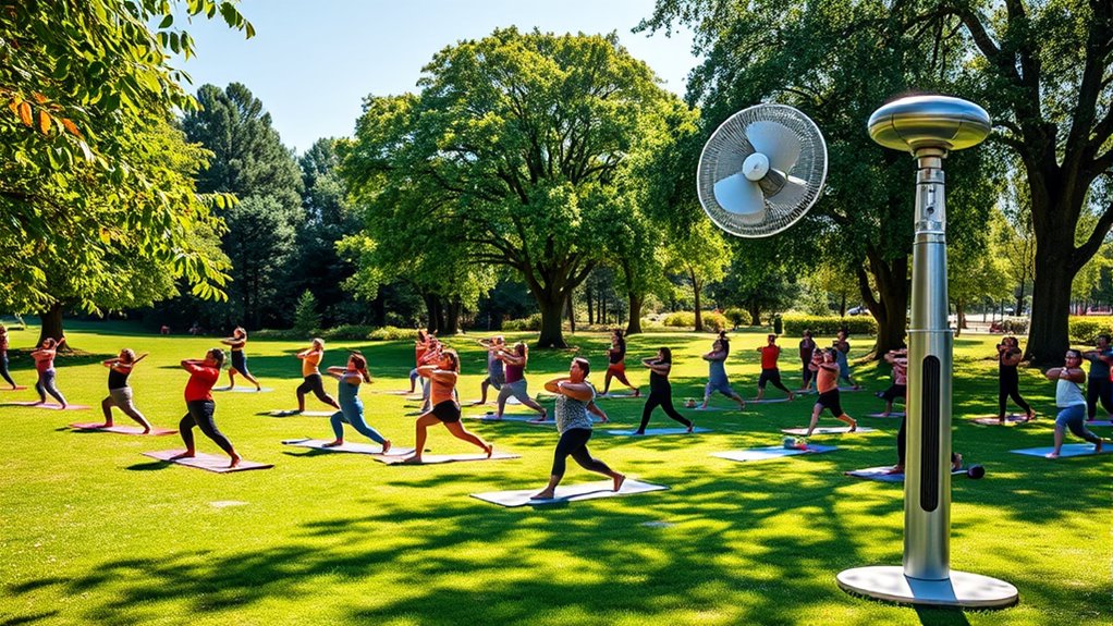 fans enhance outdoor workouts