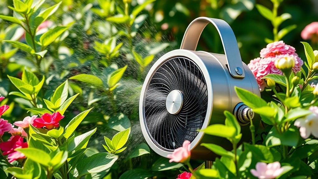garden misting fan features