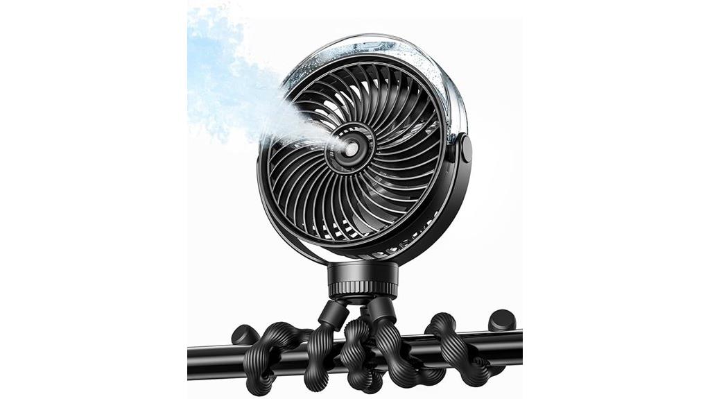 misting stroller fan with spray