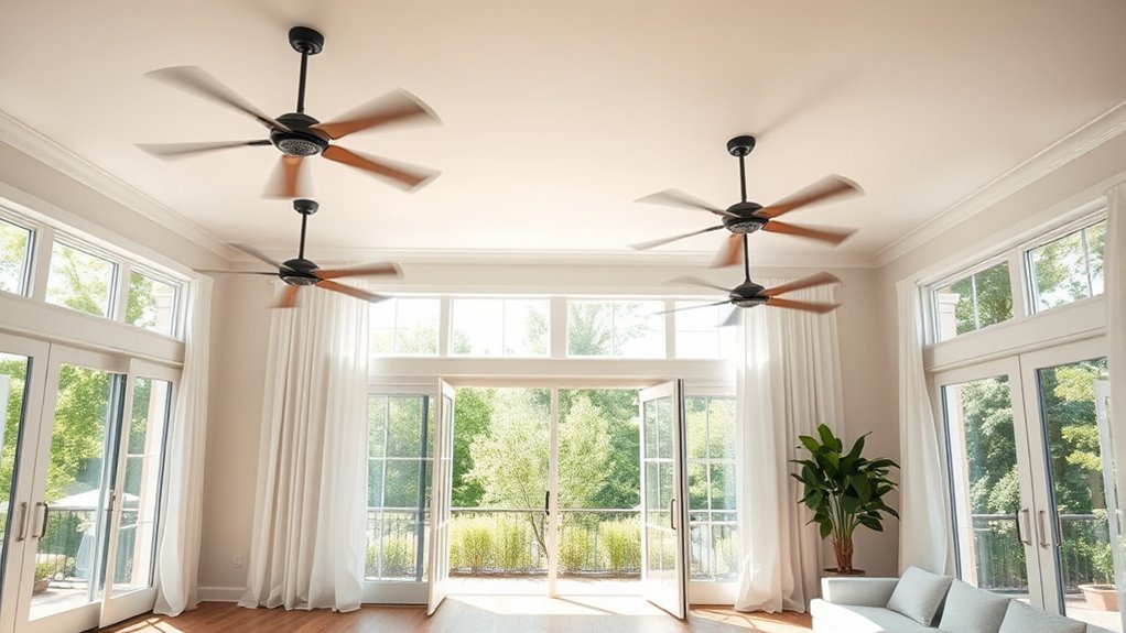 multiple fans promote airflow