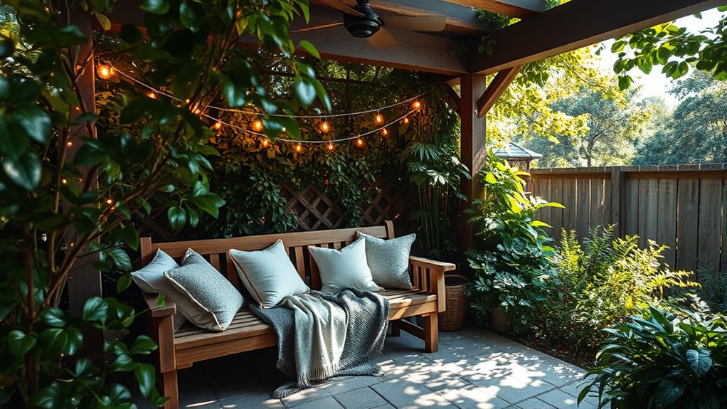 outdoor cozy reading space