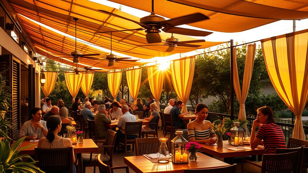 outdoor dining fan enhancement