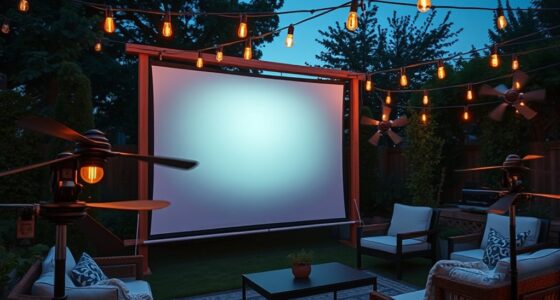outdoor movie night setup