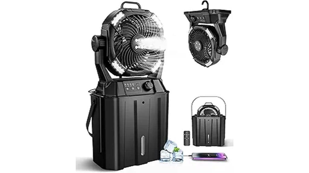 outdoor rechargeable misting fan