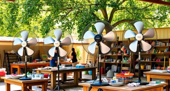 outdoor workshop fan setup