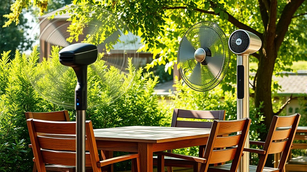 outdoor workspace cooling fans