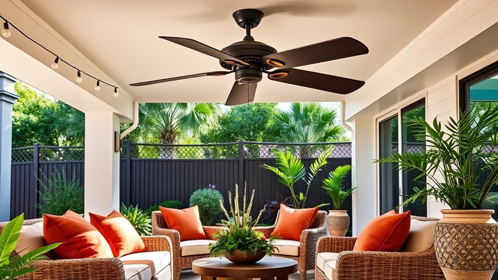 patio fan finish coordination