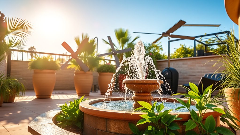 patio water features fans