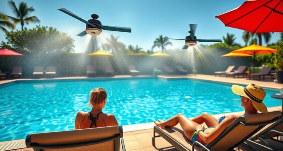 poolside cooling misting fans
