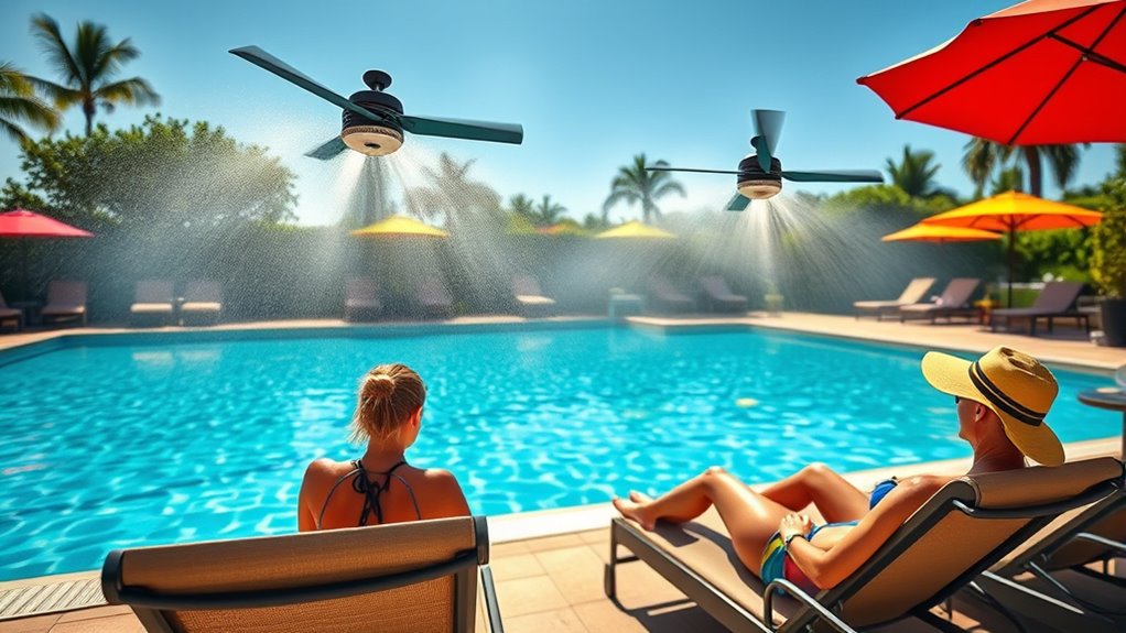poolside cooling misting fans