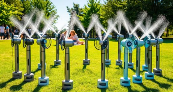 portable battery powered misting fans