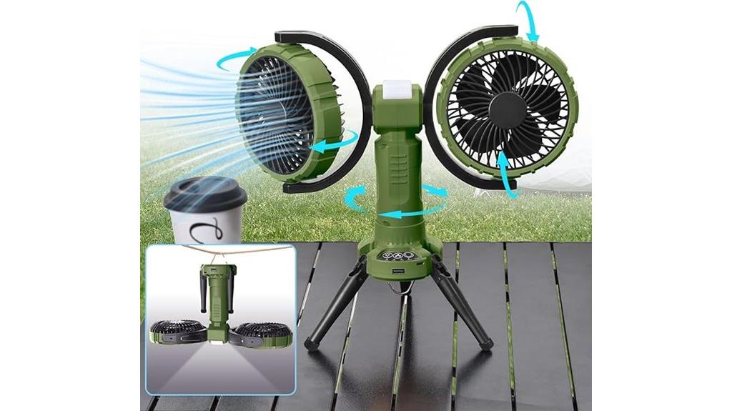 portable camping fan light
