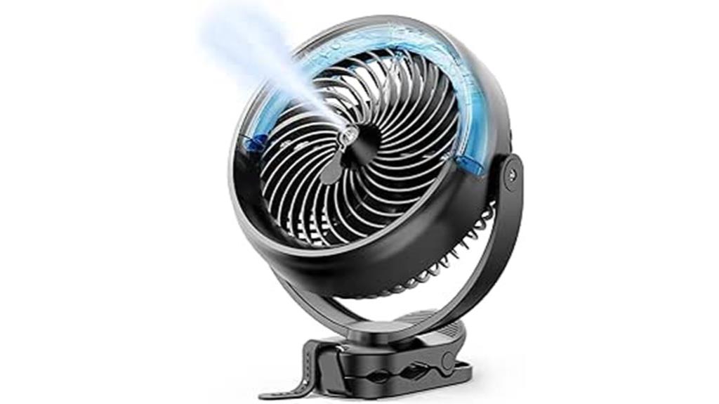 portable clip on misting fan