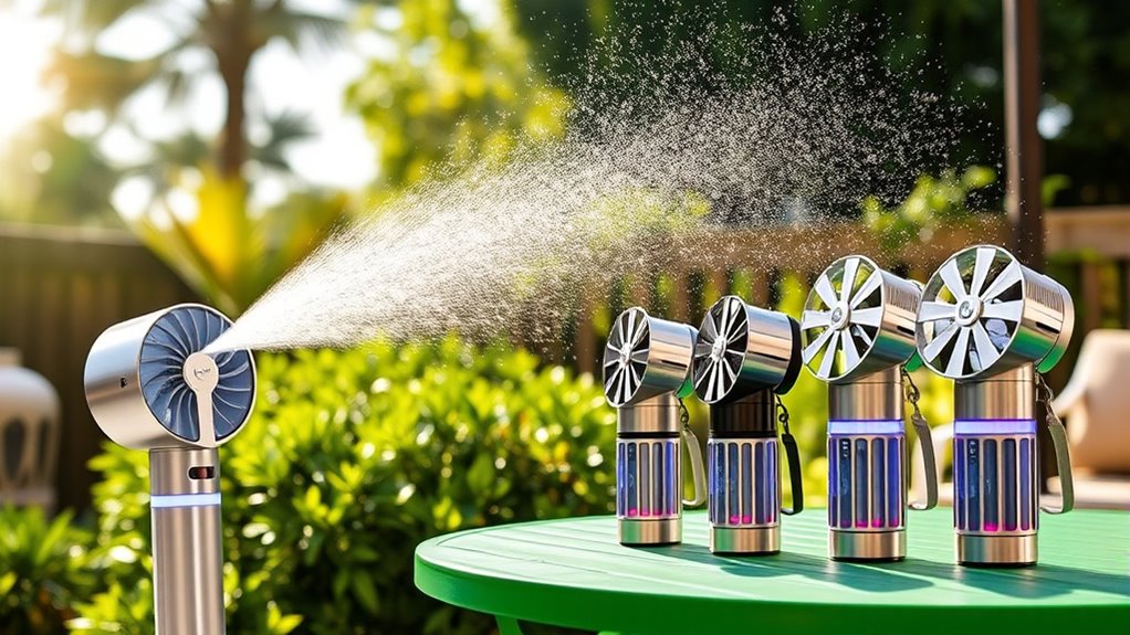 portable cooling mist fans