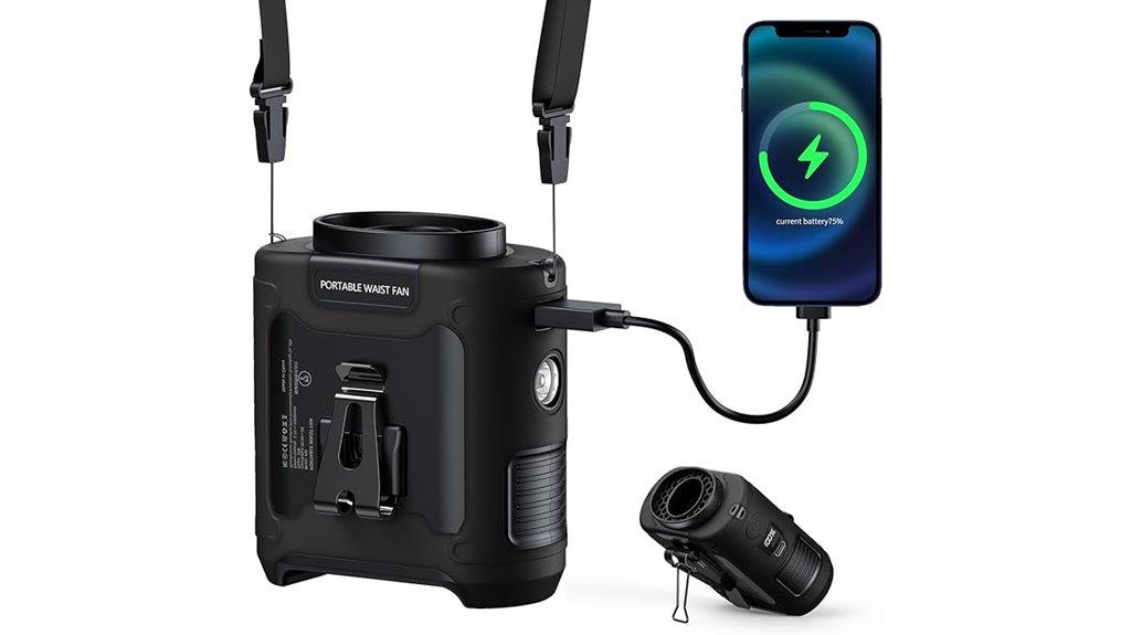 portable fan with flashlight