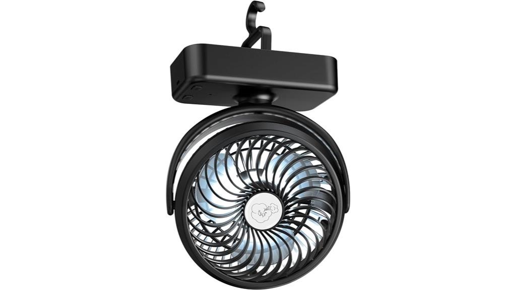 portable fan with hanging hook