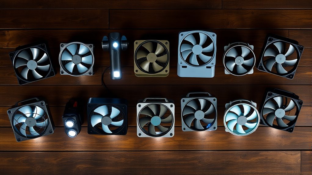 portable flashlight fan options
