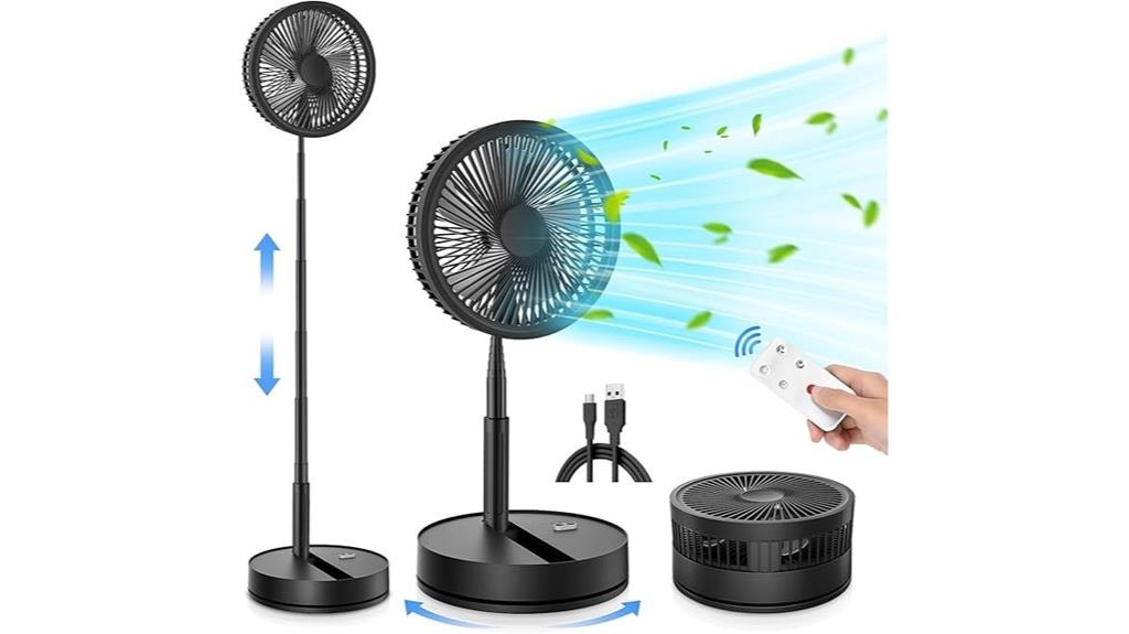 portable foldable rechargeable fan