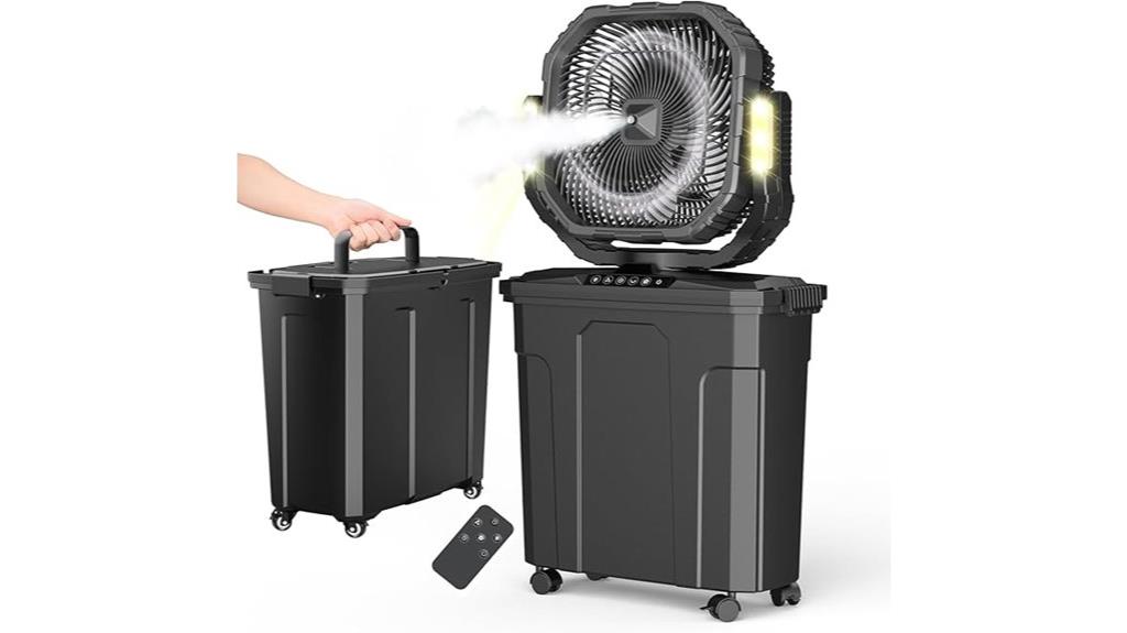 portable misting bucket fan