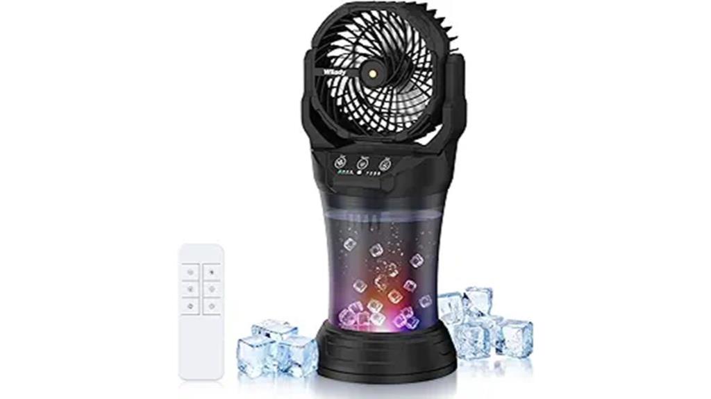 portable misting camping fan