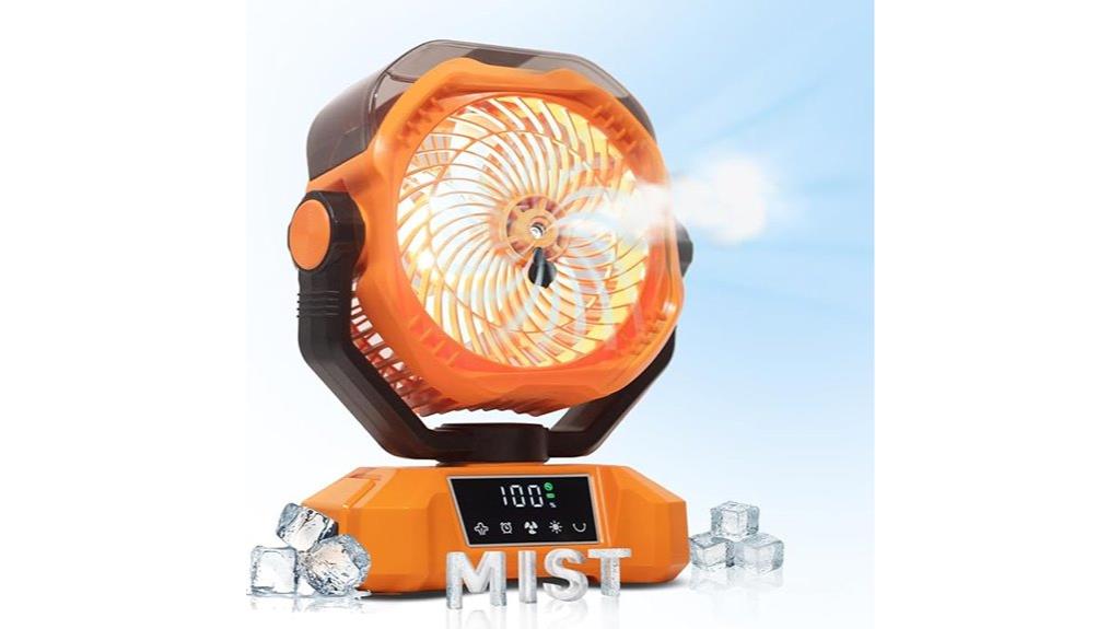 portable misting fan battery