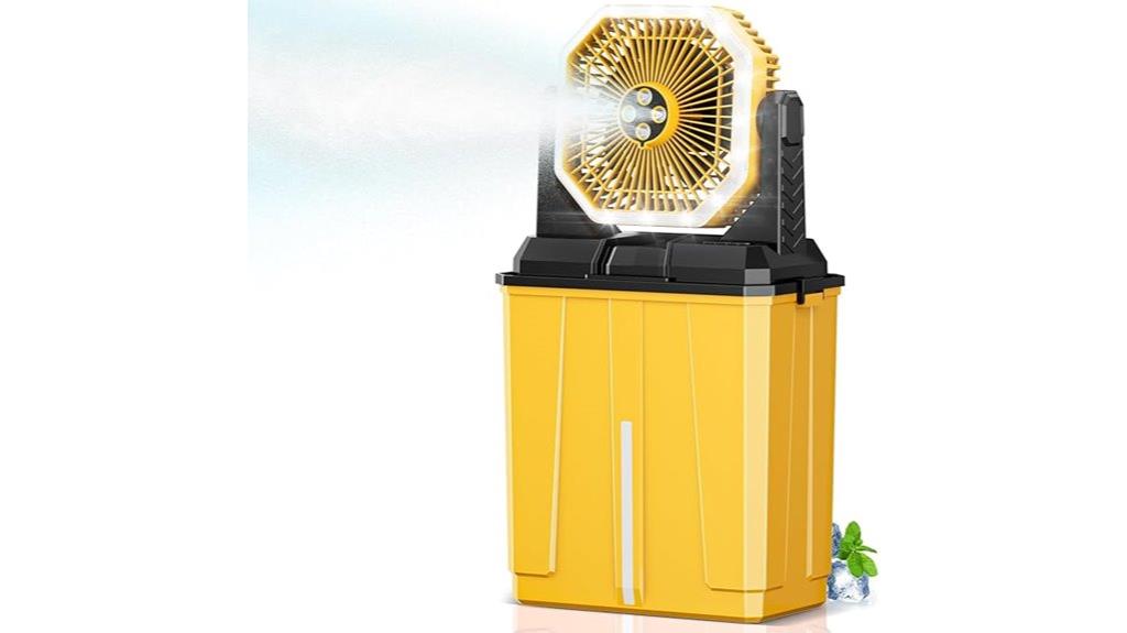 portable misting fan battery