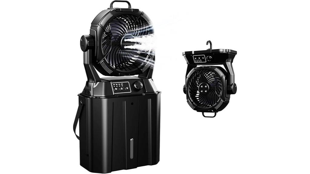 portable misting fan features