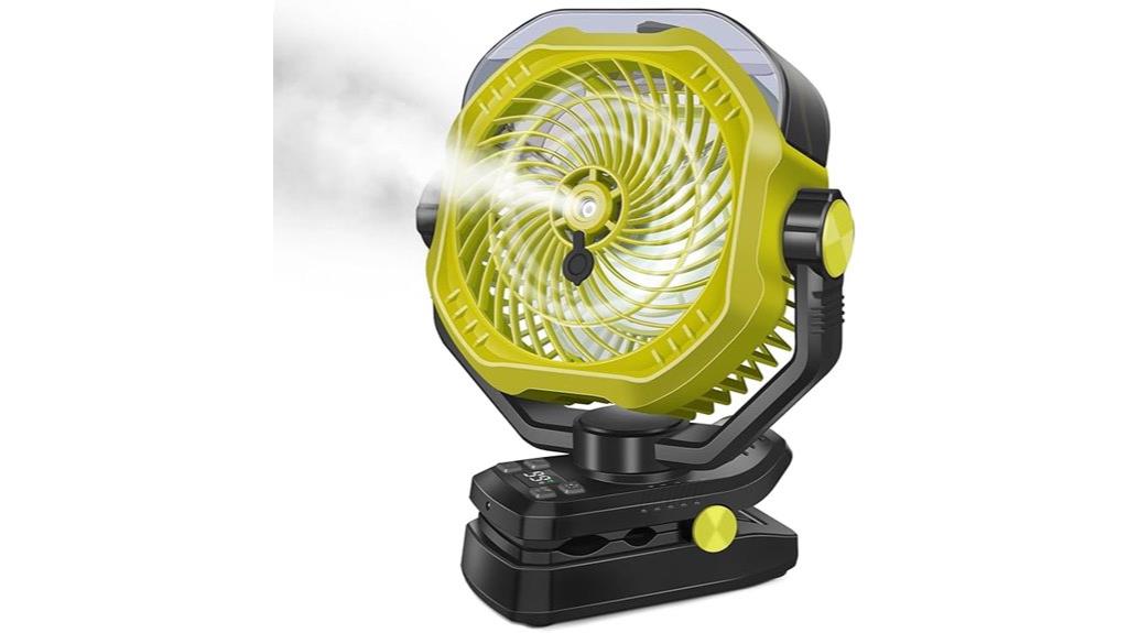 portable misting fan remote