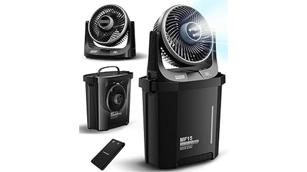 portable misting fan with 9l bucket