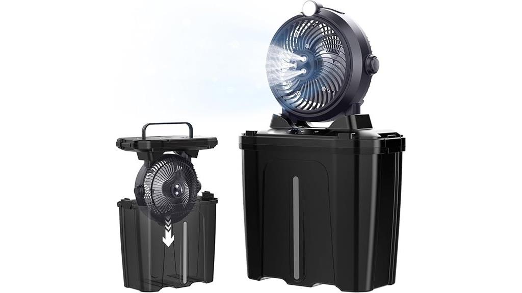 portable misting fan with battery