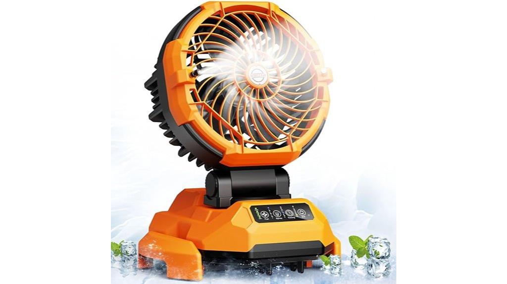 portable misting fan with large battery