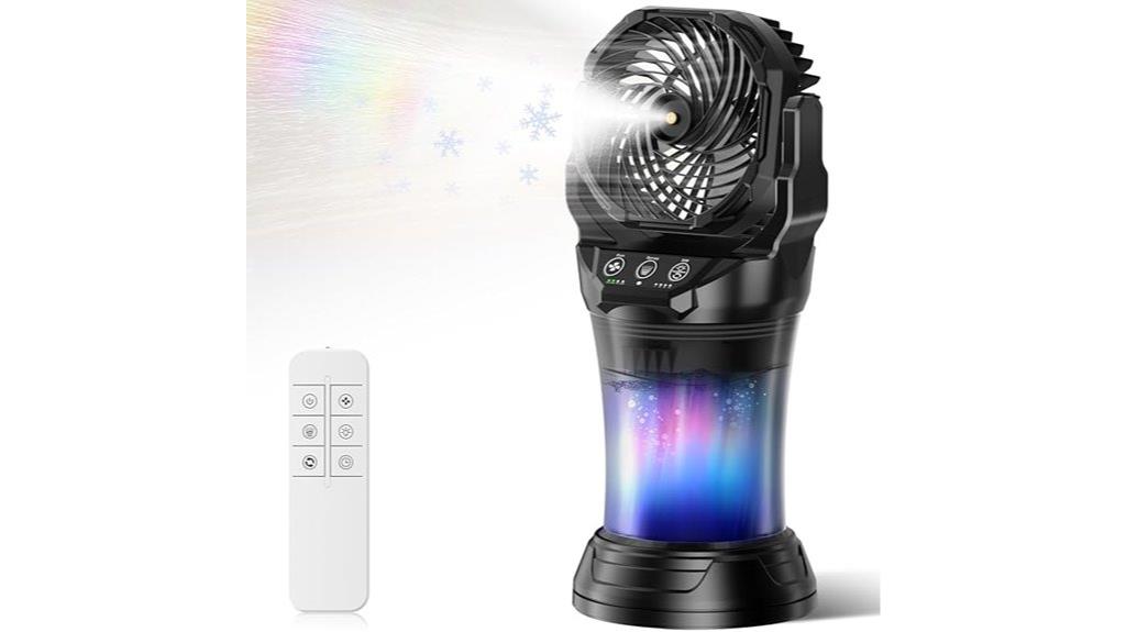 portable misting fan with large tank