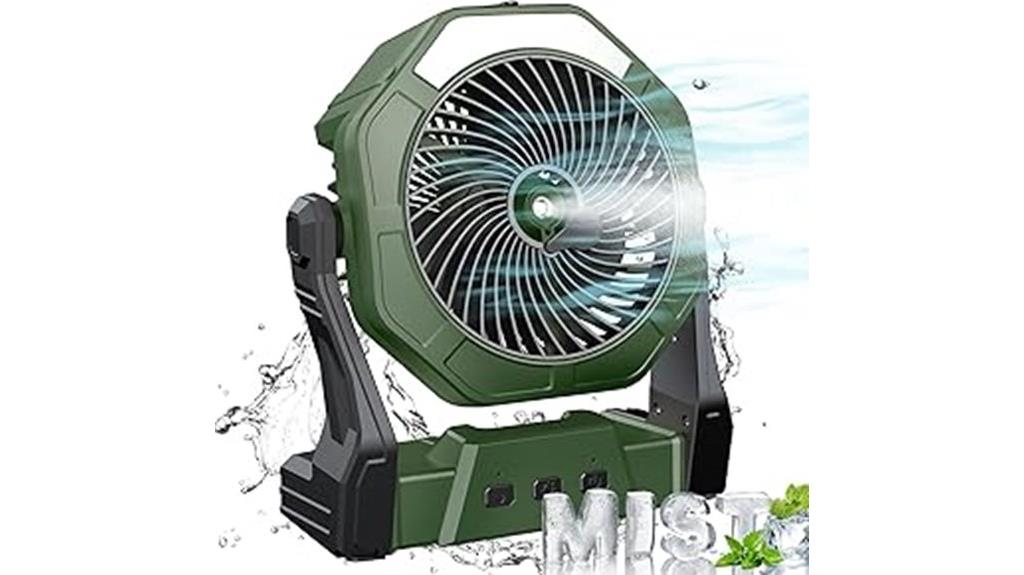 portable misting fan with led