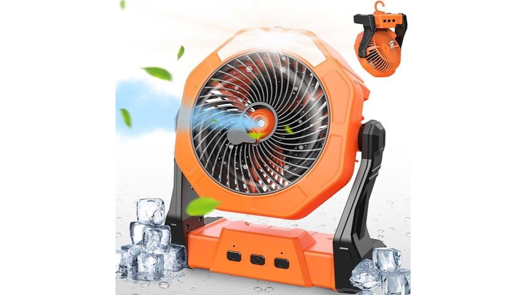 portable misting fan with led