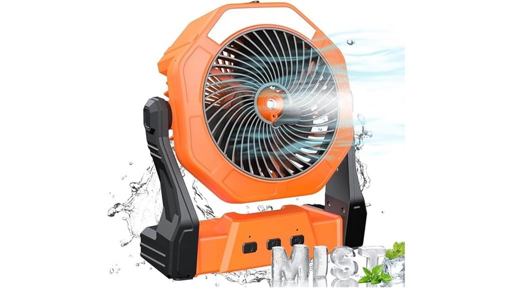 portable misting fan with led