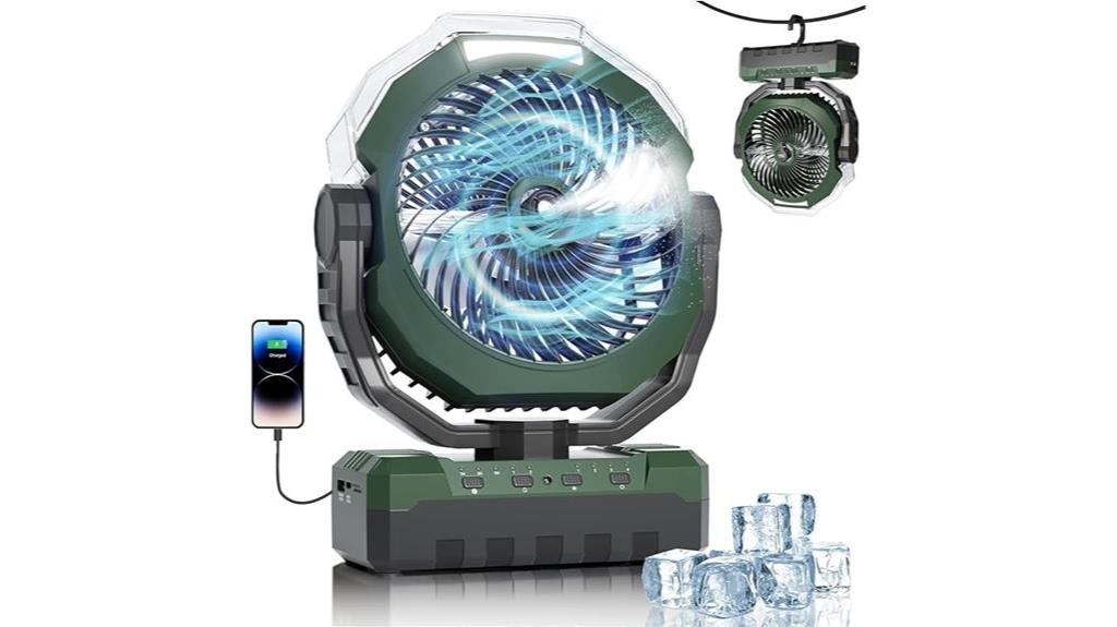 portable misting fan with rechargeable battery
