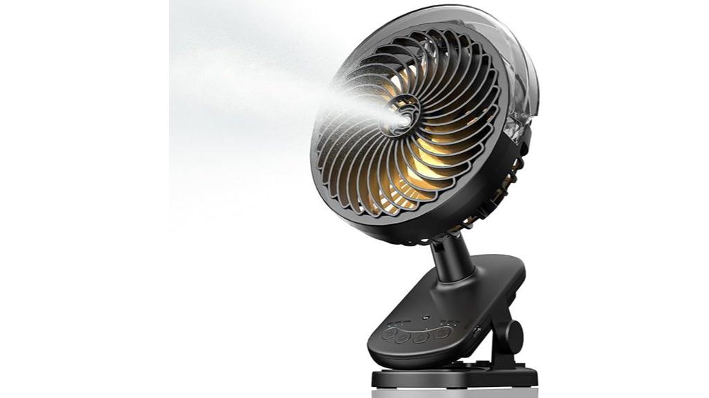 portable misting fan with remote