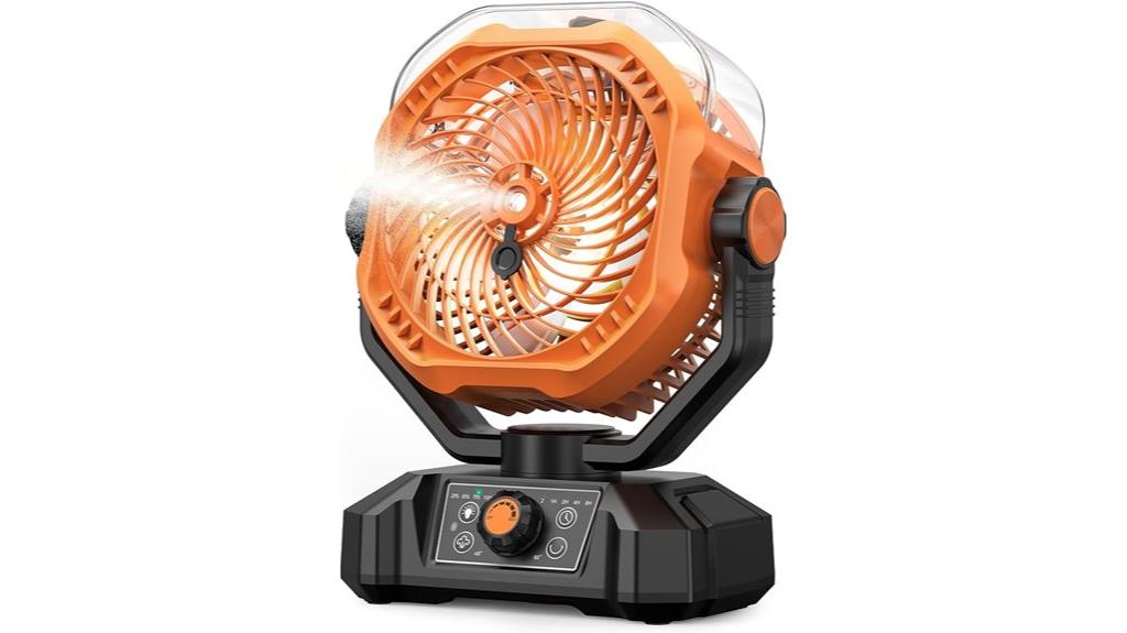 portable misting fan with remote