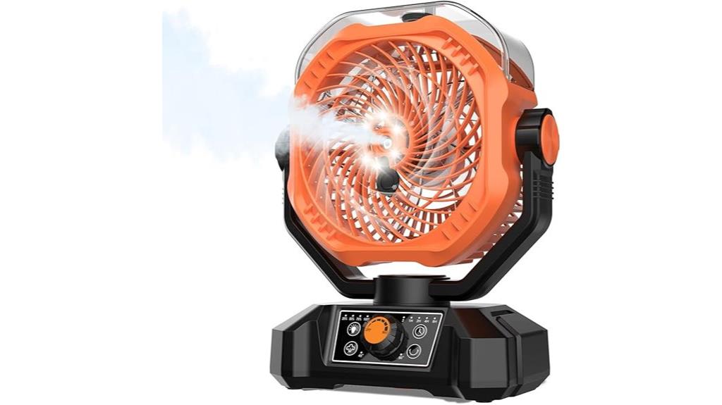 portable misting fan with remote