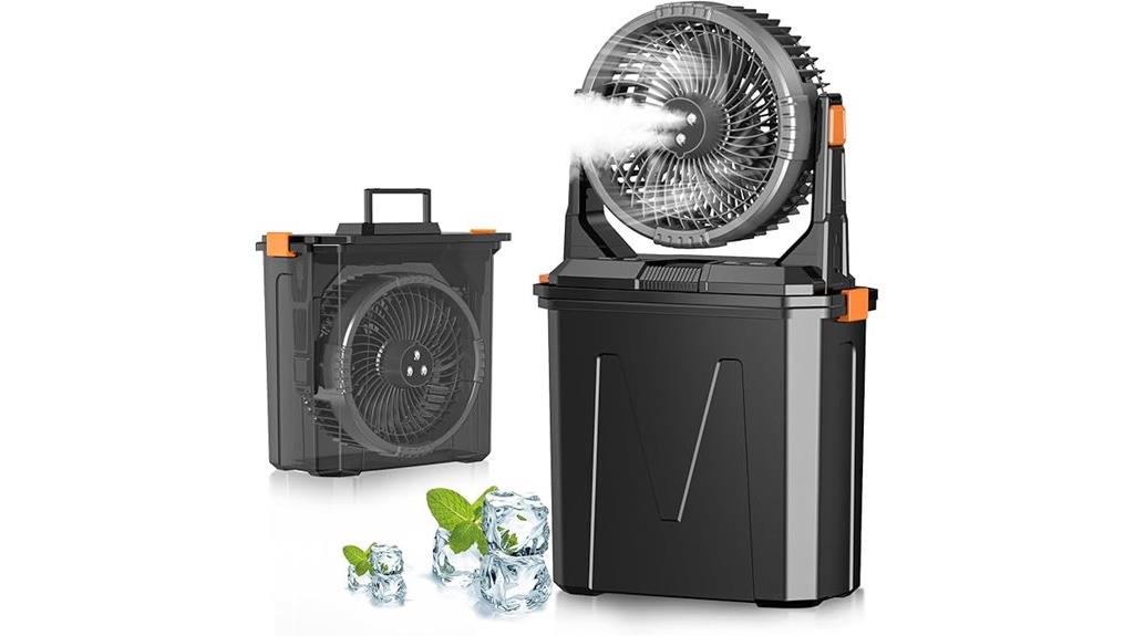 portable misting fan with tank