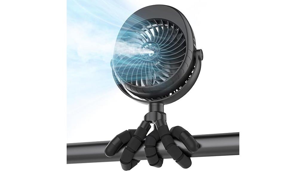 portable misting stroller fan