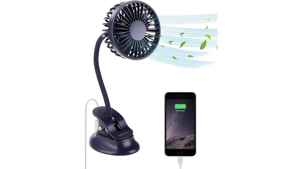 portable rechargeable clip fan
