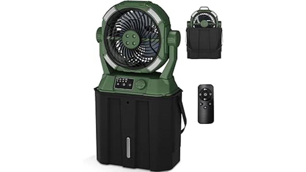portable rechargeable misting fan